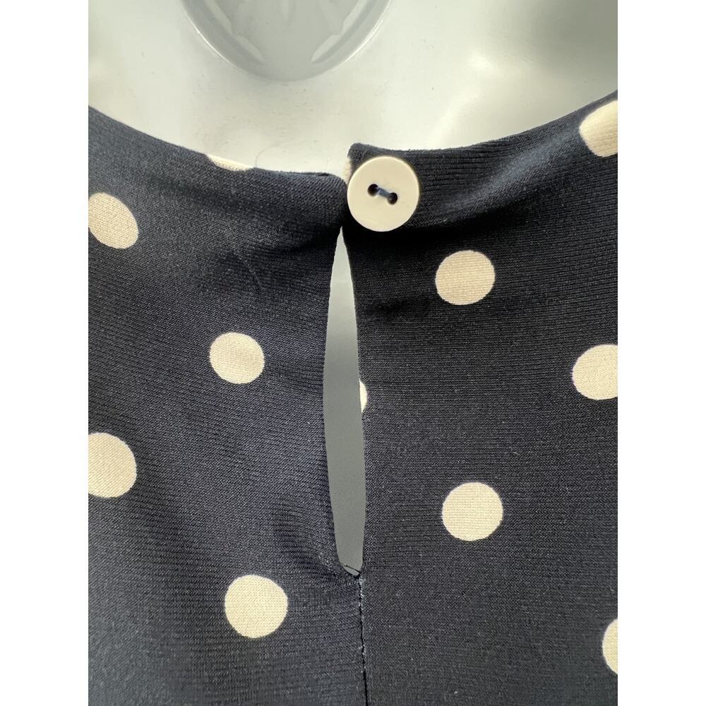 Lauren by Ralph Lauren Women's Blue & White Polkadot Fit & Flare Dress Size 14 - Picture 7 of 8